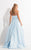 Rachel Allan  - 6142 Strapless Blossom Applique High Low Gown in Blue
