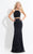 Rachel Allan  - 6143 Two Piece Halter Evening Gown in Black