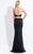 Rachel Allan  - 6143 Two Piece Halter Evening Gown in Black