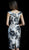 Jovani - 61452 Floral Print Bow Accented V-neck Sheath Dress In Multi-Color
