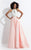 Rachel Allan  - 6146 Two Piece Lace/Matte Satin Romper in White and Pink