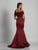 Dave & Johnny - A6146 Two Piece Folded Lace Off Shoulder Evening Gown in Red