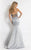 Rachel Allan  - 6147 Two Piece Embellished Mermaid Gown in Gray