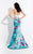 Rachel Allan  - 6149 Strapless Two-Piece Mermaid Gown in Blue and Green