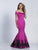 Dave & Johnny - A6149 Off Shoulder Mermaid Dress in Pink and Black
