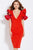 61517 V-neck Ruffled Sleeves Cocktail Dress