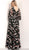 Jovani - 61525 Illusion Angel Sleeve Floral Embroidered Gown in Black and Multi-Color