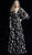 Jovani - 61525 Illusion Angel Sleeve Floral Embroidered Gown in Black and Multi-Color