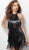 Jovani - 61576 Metallic Fringed High Halter Cocktail Dress in Black
