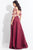 Rachel Allan  - 6157 Floral Beaded Kimono Two-Piece Gown in Red