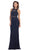 Bead Embellished Sheer Evening Gown