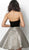 Jovani - 61615 Two Tone Strapless Velvet Gold Brocade A-line Dress In Black and Gold