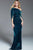 61631 Cape Sleeve Velvet Sheath Dress