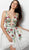 Jovani - 61649 Floral Embroidered Plunging V-Neck Cocktail Dress in White and Multi-Color