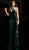 Jovani - 61655 Beaded Halter Trumpet Dress With Open Back in Green