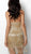 Jovani - 616841 Beaded Fringe One Shoulder Sheath Dress in Gold