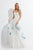 Rachel Allan  - 6168 Lace/Tulle V-neck Sheath Dress in White