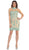 May Queen - MQ1223 Flirty Laced Illusion High Neck Short Evening Dress