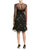 Taylor - 9862M Knee Length Puff Sleeve Illusion Embroidered Dress In Blue and Black