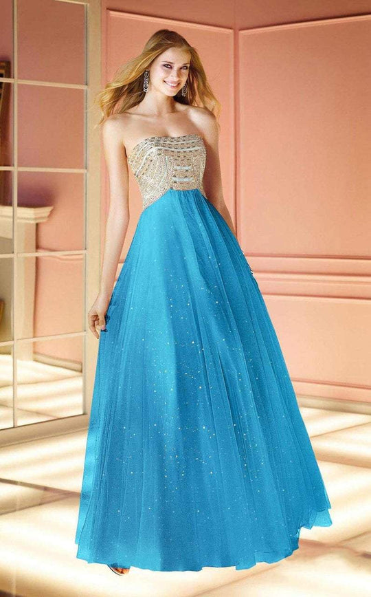 Alyce Paris - Sparkling Strapless Sweetheart Beaded Ballgown 6170 In Blue