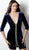 Jovani - 61750 Deep V-neck Sheath Cocktail Dress With Visible Zipper In Blue