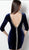Jovani - 61750 Deep V-neck Sheath Cocktail Dress With Visible Zipper In Blue