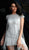 Jovani - 61780 Beaded Fringe Jewel Neck Sheath Dress in Silver
