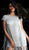 Jovani - 61780 Beaded Fringe Jewel Neck Sheath Dress in Silver