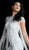 Jovani - 61780 Beaded Fringe Jewel Neck Sheath Dress in Silver