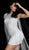 Jovani - 61780 Beaded Fringe Jewel Neck Sheath Dress in Silver