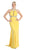 High Halter Keyhole Cutout Prom Gown