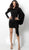 Jovani - 61804 Stone Embellished Bateau Sheath Dress With Front Tail in Black