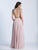 Dave & Johnny - A6184 Ornate V-Neck Embellished Evening Gown in Neutral