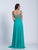 Dave & Johnny - A6187 Beaded Scoop A-line Dress in Green