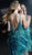 Jovani - 61883 Fringe Embellished Plunging V-neck Sheath Dress In Green