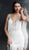 Jovani - 61883 Fringe Embellished Plunging V-neck Sheath Dress In White