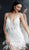 Jovani - 61883 Fringe Embellished Plunging V-neck Sheath Dress In White
