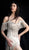 Jovani - 61886 Beaded Fringe V-neck Sheath Dress With Open Back in Silver