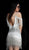Jovani - 61886 Beaded Fringe V-neck Sheath Dress With Open Back in Silver