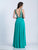 Dave & Johnny - A6188 Sleeveless V-Neck Beaded A-Line Gown in Blue