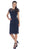 May Queen - Short Sleeve Sheer Scalloped Lace Formal Dress
