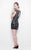 Primavera Couture - Crystal Sequined Illusion High Neck Short Sheath Dress 1309 in Black and Silver