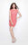 Primavera Couture - Crystal Sequined Illusion High Neck Short Sheath Dress 1309 in Pink