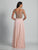 Dave & Johnny - A6192 Beaded Illusion Bateau A-Line Gown in Pink