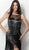 Jovani - 61949 Beaded Fringe Illusion Bateau Sheath Cocktail Dress in Black