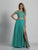 Dave & Johnny - A6195 Two Piece Bateau A-line Dress in Green