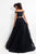 Rachel Allan  - 6198 Two-Piece Floral Embroidered Gown in Black