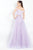 Rachel Allan  - 6198 Two-Piece Floral Embroidered Gown in Purple