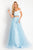 Rachel Allan  - 6198 Two-Piece Floral Embroidered Gown in Blue