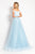 Rachel Allan  - 6198 Two-Piece Floral Embroidered Gown in Blue